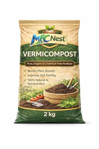 Image of Vermicompost Organic Fertilizer - 100% Natural, Chemical Free Compost for Plants & Gardening | Improves Soil Fertility & Plant Growth 2kg (2 kg)
