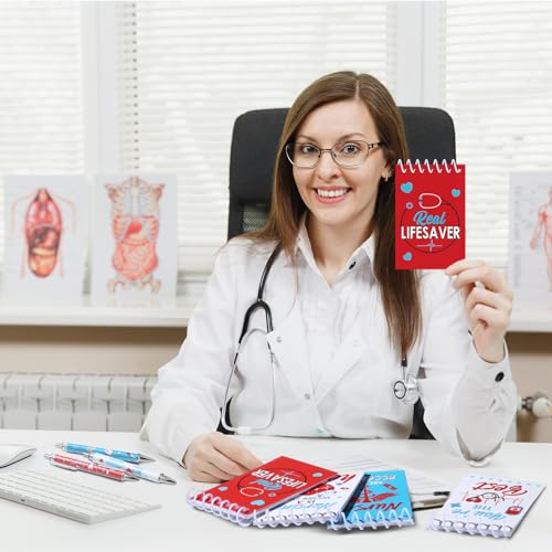 Carnets de notes à spirale infirmière Pasimy stylos à bille cadeaux fête médical - 4