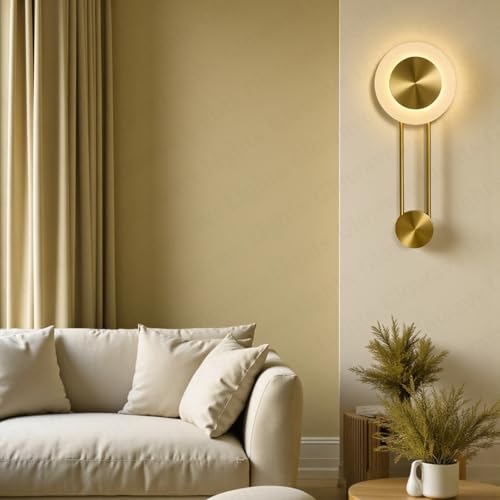 Image of Glowave Modern Golden Oblong LED Long Tube Wall Light for Bedroom Bedside Living Romm Hallway - Tricolour | Warm White, White, Natural White | (Golden 916)
