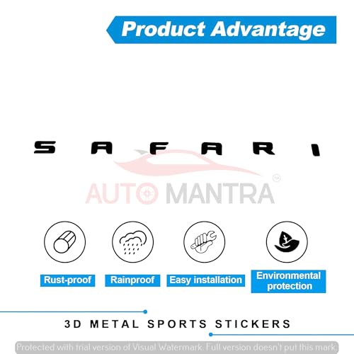 Image of Safari Self Adhesive | Metal Sticker Logo Badge 3D Emblem Car Sticker (Black)