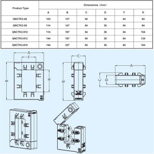 Transformateur ouvrant triphasé QNDBK2-812 pour gestion de réseau électrique