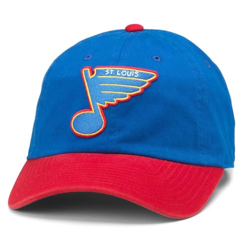 AMERICAN NEEDLE St. Louis Blues Blue Line Adjustable Buckle Strap Baseball Dad Hat (40742B-SLB-RYRD)