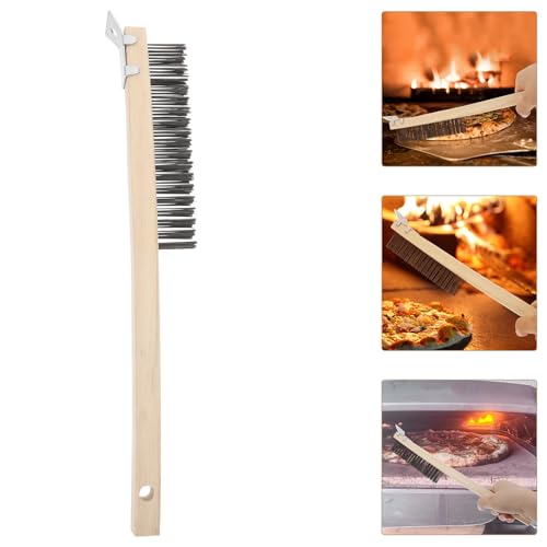 Cepillo de Alambre para Horno de Pizza SHINEOFI con Mango de Madera 8