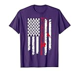 Vintage Fishing Clothes American Flag Bass Fishing T-Shirt