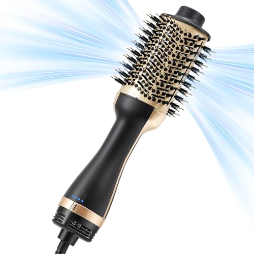 GOMYTH Brosse Soufflante 70 mm, Brosse à Ions Négatifs, Séchage Rapide 1000 W, Anti-Frisottis, Volume et Lissage, 3 Températures, pour Tous Types de...