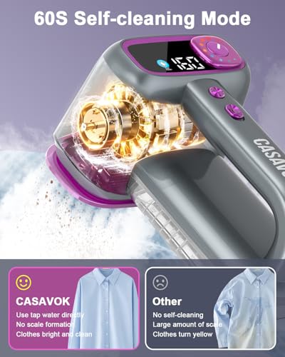 Image of Travel Steamer for Clothes,Handheld Steamer for Clothes,2 in 1 steamer and iron,160ml Large Water Tank Portable Steamer for Clothes,6 Steam Mode&Dual-Layer Heated Steam Plate,120V for Home,Office
