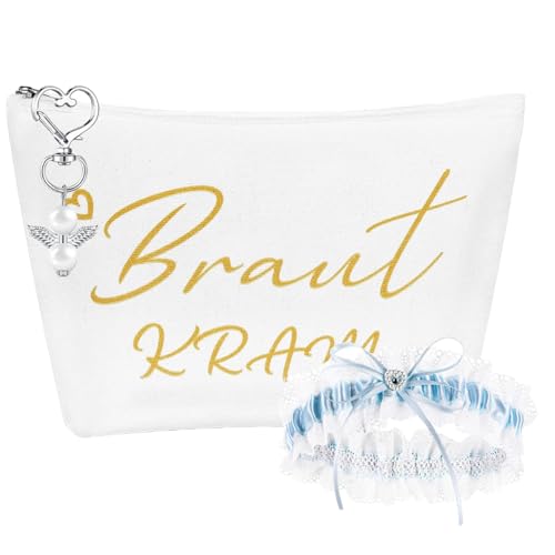 Braut Geschenke, JGA Party Zubehör Braut Kram Make up Tasche, Kosmetiktasche Bride Schlüsselanhänger Bride Strumpfband Bride, für jungesellinenabschied Braut, Bride to Be, Hochzeit Verlobung