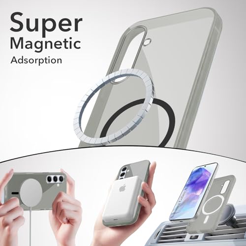 Image of Jkobi Lifetime Anti-Yellow MagSafe Compatible Clear Back Cover Case for Samsung Galaxy A55 5G (Sleek Hard Crystal | Shockproof and Camera Protection)