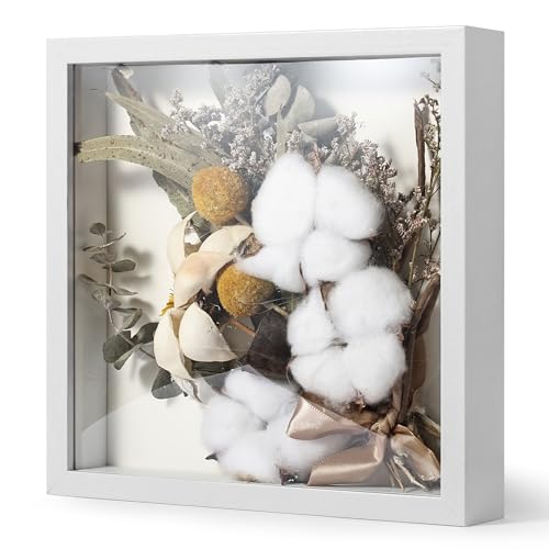 Chumix Cadre 3D Profond 20x20 cm Cadre Photo Vitrine 3D Cadre Boîte en Bois Cadres d'Objet...
