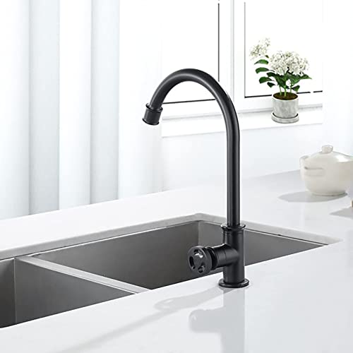 Robinet de cuisine noir industriel mitigeur eau chaude froide - 4
