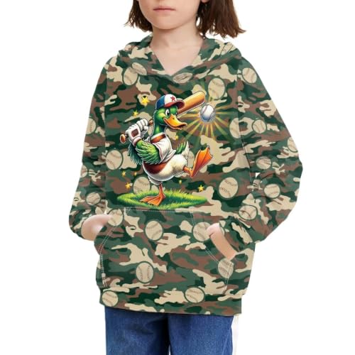 Image of WELLFLYHOM Boys Hooded Sweatshirts Hoodie Pullover Cool Graphic Crewneck Blouses Size 6-16