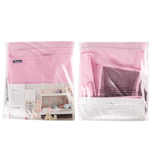Image of Surblue Caddy Hanging Organizer Bedside Storage Bag for Bunk and Hospital Beds (Pink)