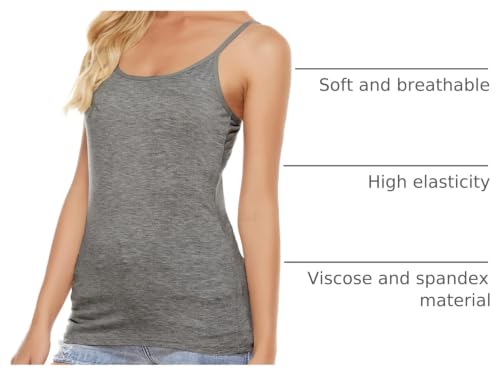 Image of BQTQ 5 Pcs Women's Camisole Tank Top Undershirt Spaghetti Strap Basic Camisoles