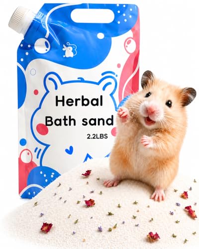 Meow&Woof Sable de bain pour hamster - 1 kg - Sable de bain pour chinchilla, gerbilles, souris syriennes et fournitures pour petits animaux (parfum floral)
