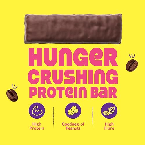 Image of Yogabar Protein Minis, 4g Protein Bar (7 Bars, Coffee Crush) | Dark Chocolate Bar with no Trans Fat | Healthy Snacks for Kids & Adults | Goodness of Peanuts | Rich in Protein & Fiber