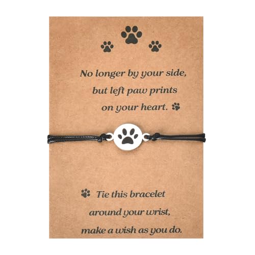 Dog Memorial Gifts for Loss of Dog Pet Paw Bracelet for Women Men Friendship Present for Best Friends Bereavement Gifts for Dogs Cat Passing Away Gift Pet Loss Sympathy Gift for Dogs Lovers Bracelets