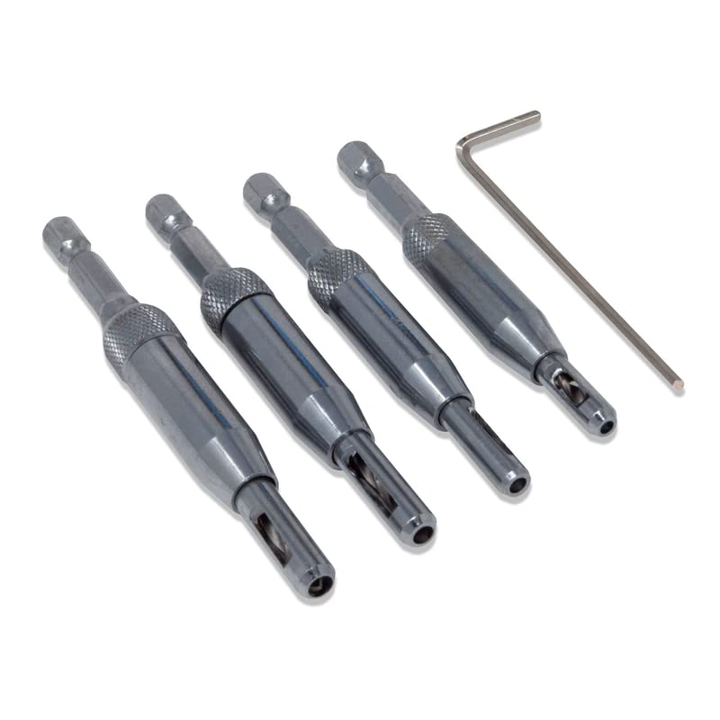 Eazypower 81779 Hinge Centering Drill Bits, 4-Pack - Jobber Drill