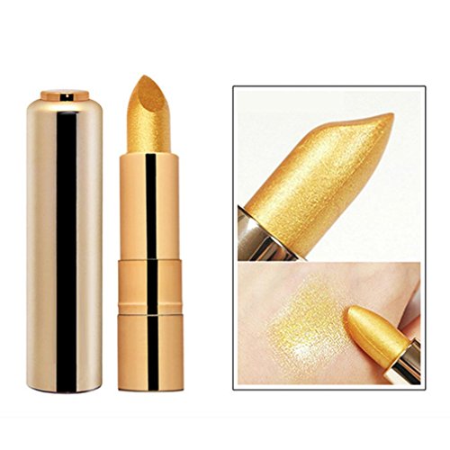 Hot Lipsticks! AMA(TM) Makeup Moisturizing Shimmer Gold Lipstick Glitter Pigment Metallic Lip Gloss Eyeshadow Long Lasting (A)