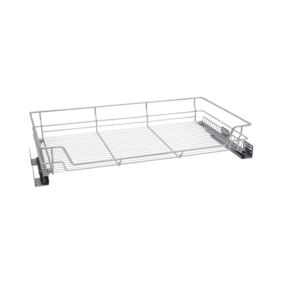 Solmer Ltd Polished Chrome Kitchen Cabinet Soft Close Runners Pull Out Wire Basket For 300 Or 1000 Mm Units (For 1000Mm Unit)