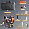 GSPSCN 6X Faster Inflation Portable Air Compressor Pump Dual Cylinder Heavy Duty Tire Inflator with LED Light,150 PSI 12V Air Pump with Tire Repair Kit and Toolbox for Auto,SUV,Truck tires etc