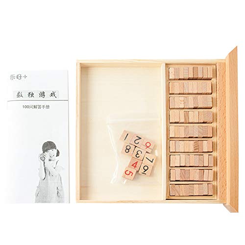 Lixada Holz Sudoku Puzzle Board Holz Sudoku Spiel Set mit Schublade Math Brain Teaser Desktop-Spielzeug,Schönes Kinder – Bild 7