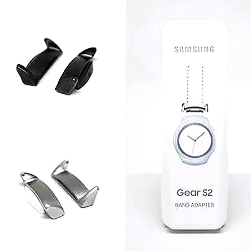 VANKER Nuevo Conector adaptador de correa de reloj de acero inoxidable para Samsung Gear S2 R720 (negro)