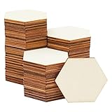 Bright Creations 100-Piece Wood Craft Hexagon Shapes - 2 x 2 in, 2.5 mm Thick - Unfinished Wood Hexagon Tiles & Cutouts for DIY Crafts