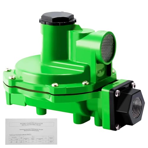 Propane Regulator R622L 2nd Stage Propane Regulator 9-13 W.C Spring 3/4 x 3/4 NPT 1 600 000 BTU/hr LP Gas Regulator with Internal Relief Valve for Home Restaurant & Commercial Propane System.