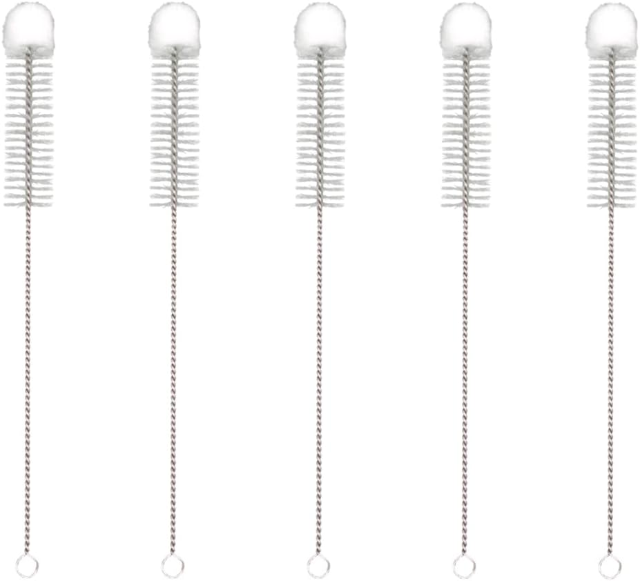 GLEAVI Test Tube Cleaning Brushes Set with Soft Nylon Tips 11.02 Inch Tube Cleaner for Flasks Bottles Mason Jars Humidifiers 5 Pieces