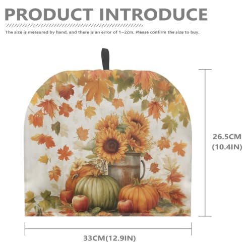 Image of Sunflower Harvest Tea Pot Cozies Fall Teapot Dust Cover Insulation Warmth Breakfast Pot Holder Washable Reusable Table Decoration