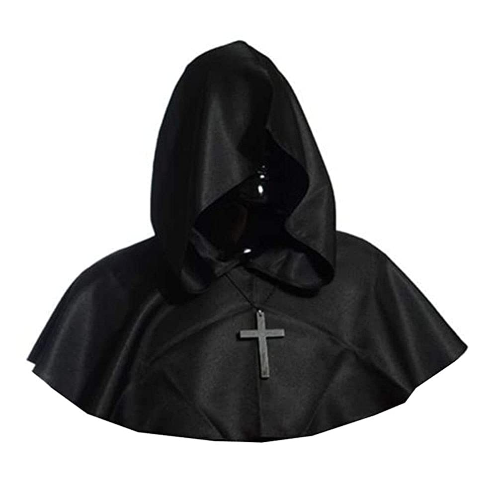 YJZQ Medieval Friar Hooded Monk Costume Renaissance Priest Robe Cape Death Wizard Cloak Pastor Outfit Knight Gothic Halloween Performance Cosplay Costume - Image 4