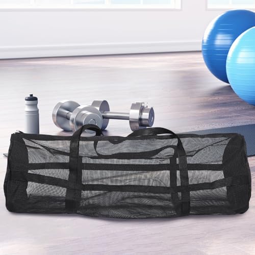 Bolsa de malla para baloncesto KICHOUSE de 70x27 cm con doble correa para gimnasio 6