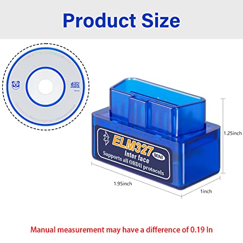 Mini Bluetooth Obd2 Scanner, Car Diagnostic Scan Tool For Android Symbian Windows System, Automotive Check Engine Light Wiring Scanner Adapter, Clear Fault Code Reader For Obdii Vehicle #TOP1