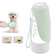 DOGNESS Portable Dog Water Bottle, 2 in 1 Dog Drinking Bottle, 438ml Foldable Dog Travel Bottle w...