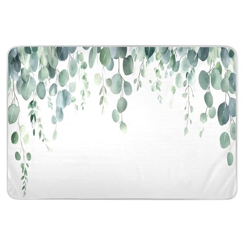 Takiito Watercolor Leaves Bed Pad Reusable Bed Underpad Washable Waterproof Leak-Proof Quick Dry Incontinence Pee Pad for Toddlers Kids Adults Pets 34x52 in