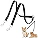 CozyCabin Dual Durable Dog Leash Strap No-Tangle for 2 Dogs Cats Small Pets for Walking Running and Training (Nylon,Black) (M)