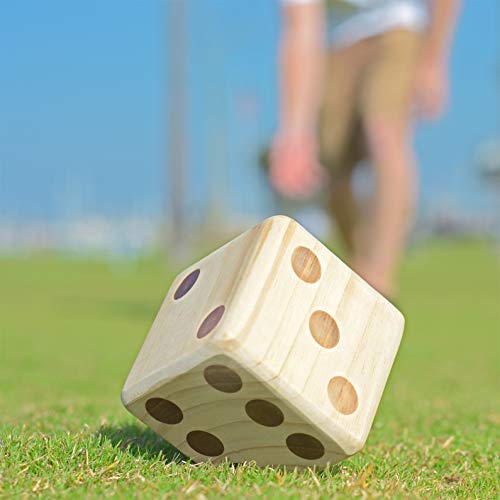 GoSports Giant 3.5 Inch Wooden Playing Dice Set with Bonus Rollzee Scoreboard (Includes 6 Dice, Dry-Erase Scoreboard and Canvas Carrying Bag) by GoSports - Image 7