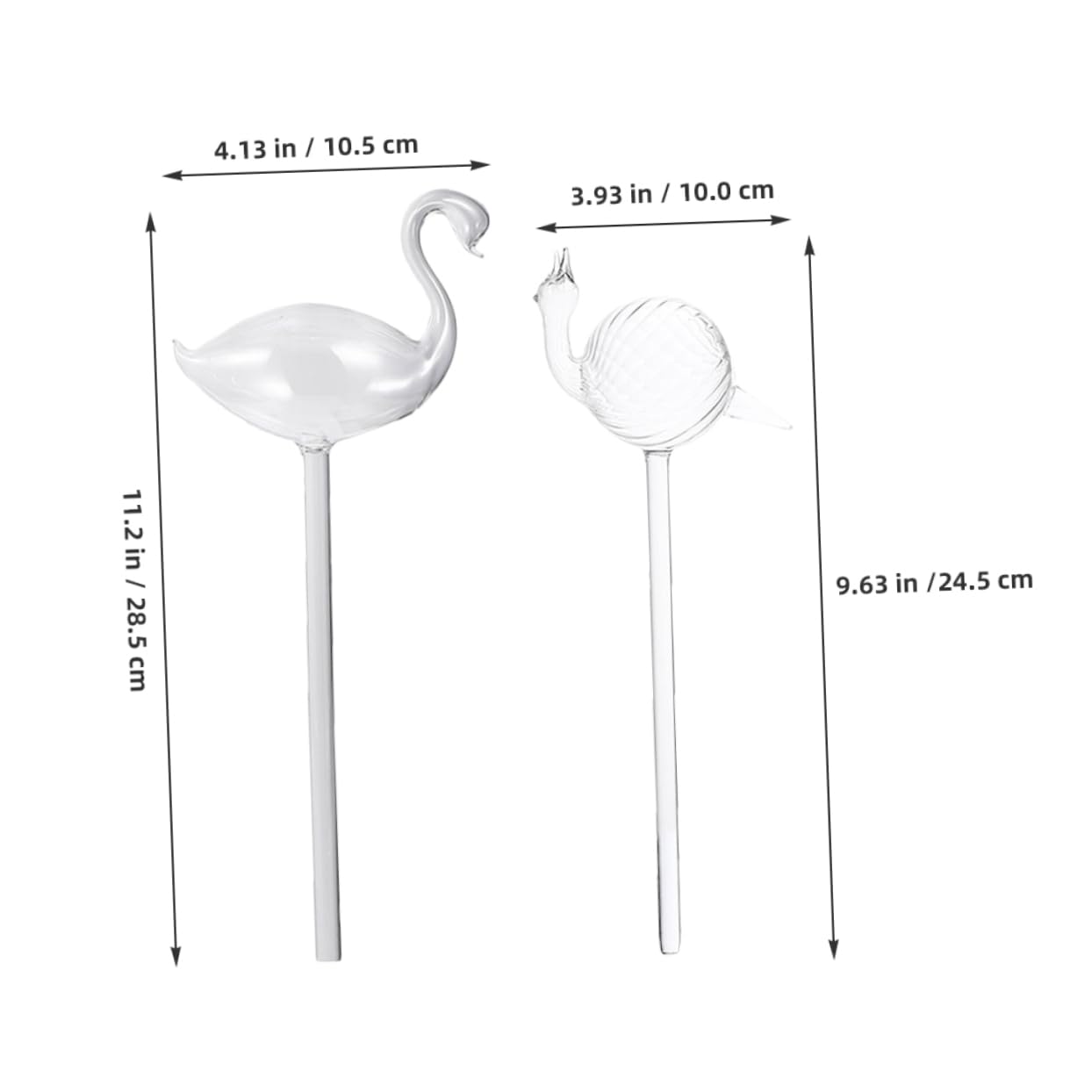 INOOMP 2pcs Self-Watering Plant Spikes: Transparent Glass Automatic Watering Spike - Automatic Irrigation System for Home Balcony Gardener