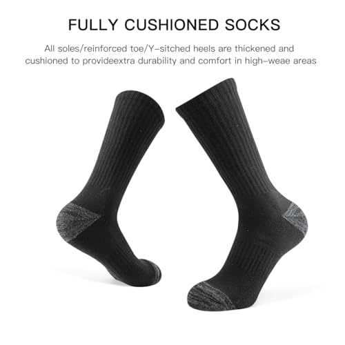 JOYNÉE 8 Pairs Mens Crew Cushion Socks Work Athletic Running Socks Casual Breathable Socks for Men,Sock Size:10-13 6
