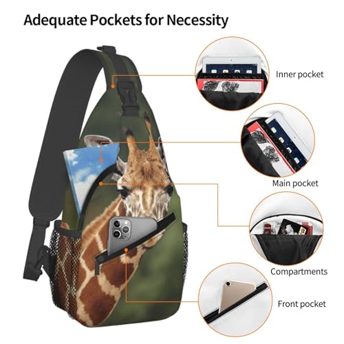 Giraffe Crossbody Bag Animal Shoulder Bag Backpack Giraffe Sling Bag Chest Casual Daypack Bag4