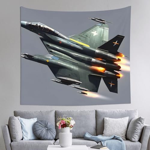 Grande tapisserie jet fighter JEJEA pour habiller un mur de chambre