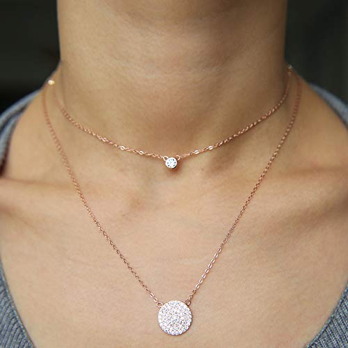 Collier 925 double pendentif argent anti-ternissement pour look sans effort