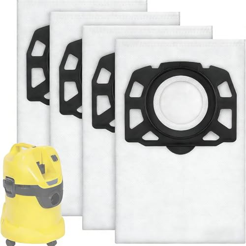 4 Pack Vacuum Bags - Vacuum Dust Bags Replacements Compatible with Kar-cher WD 2 Plus WD 3 KWD 1 KWD 2 KW-D 3 MV-3 W-D 3.200 to 3.800 M SE 4001 SE 4002