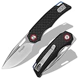 SvegaR Folding Knife, D2 Steel Blade, G10 Handle, Folding Pocket Knife, with Pocket Clip, Suitable for Men and Women, Ideal for Camping, Production, and Hiking, Carbon fiber