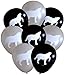 Nerdy Words Wolf Latex Balloons (16 pcs) (Black & Silver)