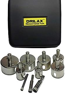 Diamond Drill Bit Hole Saw Set Guide Included 10 Pieces 1/4, 3/8, 1/2