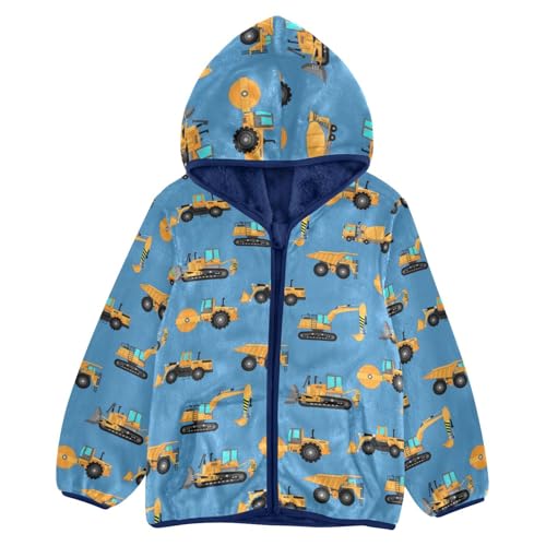 Image of Boys Fleece Jacket Hooded Autumn Winter Long Sleeve Thick Warm Outerwear;3-10 Years Kids Cute Fuzzy Jacket