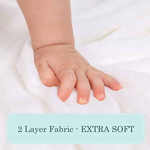 Image of HIPHOP PANDA Ultra Soft Hooded Baby Towel - 2-Layer Thick 500GSM Absorbent | Rayon Made from Bamboo, Hooded Bath Towel for Newborn, Infant, Toddler, Baby Registry - Unicorn, 30x40 In