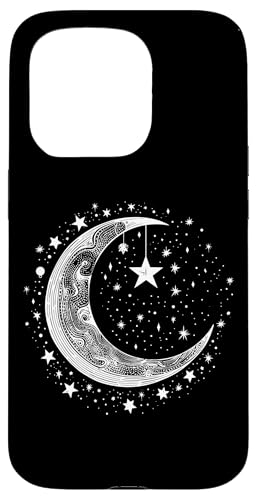 Galaxy Night Sky Moon Lunar Stars Love X}zP[X iPhone 15 Pro p