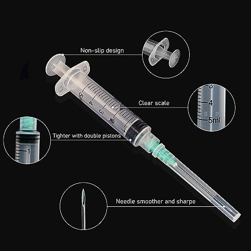 5ml 21G 38mm/1.5in Disposable Luer Lock Supplies 20Pack - Thumbnail 2